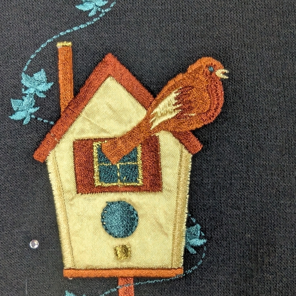 Breckenridge 2X Fall Embroidered Cardigan With Pearl Snap Closures & Pockets - Picture 5 of 15